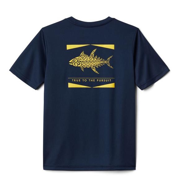 Columbia PFG Shirts Navy For Boys NZ46039 New Zealand